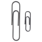 JAM Paper - Paquet combiné de trombones colourés - standard et jumbo - trombones gris - 1 paquet de 100 et 1 paquet de 75-Taille : 1 pouce (standard/régulier) et 2 pouces (jumbo) | Gardez vos piles de papier organisées avec des trombones colourés