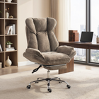 HOMCOM - Fauteuil de bureau inclinable grande taille et robuste avec repose-pieds - brun-Coussin et dossier épais de 5,9 po offrant un soutien plus complet et une détente plus douce