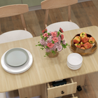 HOMCOM - Table à manger pliante à abattant roulant avec tiroirs et armoire de rangement pour 4-6 personnes - bois naturel-6 roulettes facilitent son déplacement, dont 4 avec freins pour le maintenir en place 