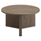 Hudson&Canal - Table basse ronde Anders de 81 cm de large par - Chêne gris vieilli-Un design scandinave contemporain pour votre salon, votre bureau et plus encore