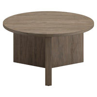 Hudson&Canal - Table basse ronde Anders de 81 cm de large par - Chêne gris vieilli-Un design scandinave contemporain pour votre salon, votre bureau et plus encore