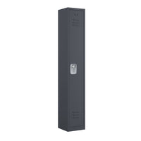 Ceha - Série RH, batterie de 1, casier 1 niveau avec aérations à persiennes, poignée encastrée - gris graphite-Construction en acier de qualité commerciale avec revêtement poudre