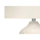 Monarch Specialties - Luminaire - 25 po H Lampe De Table - Crème Céramique - Abat-Jour Ivoire / Crème - Transitionnel-Dimensions assemblées : 15 po L x 15 po P x 25 po H. base : 8 po L x 8 po P x 13 po H. abat-jour : 15 po L x 15 po P x 10,5 po H