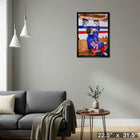 Wayne Gretzky 20x29 Oilers Hanging up Skates-V - Toile encadree - 22" x 31"-Prêt à accrocher - livré entièrement assemblé