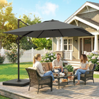 Outsunny - Parasol déporté carré pour terrasse avec rotation à 360° - 8 pi x 8 pi - gris foncé-Le tissu du parasol offre une protection UPF50+ et une couleur vive durable à l'extérieur