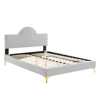 Modway - Sunny Performance Velvet Lit plein, Gris clair-Lit plein