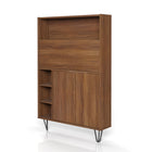 Nexera - Bureau mural Slim, Noyer-Finition en mélamine de qualité supérieure, résistante aux égratignures, aux taches et à l'eau pour votre usage quotidien