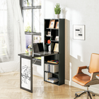 HOMCOM - Bureau d’ordinateur convertible mural rabattable avec tableau blanc - noir-Fabriqué en MDF et en quincaillerie métallique solide pour une stabilité et un nettoyage facile