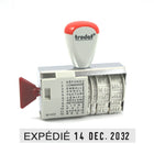 Trodat - Timbre dateur avec mots 1117 - 4 mm - français-Mots inclus : Repondu, Commandé, Emballé, Annulé, Facturé, Vérifié, Réclamé, Retourné, Livré, Payé, Expédié et Reçu