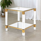 Table d'appoint carrée Plata Import Jacques 21 po - Or-Cette élégante table est dotée d'un plateau et d'une base en acrylique transparent qui donnent l'illusion de flotter