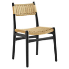 Modway - Wynn Corde et bois Fauteuil d’appoint de salle à manger - Noir Naturel-Chaises d’accent pour salle à manger