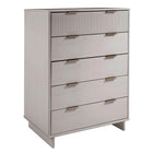 Manhattan Comfort Granville Modern Chest and Double Dresser Set - Light Grey-Open Contemporary Mop Base Side Legs. Adding Seamless Fashion Design and Durability.
