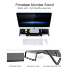 ShoppingAll - Premium Ergonomic Monitor Stand Riser- Noir-Le rehausseur d'ordinateur surélève votre écran de 3,6 pouces pour le placer dans une position ergonomique, à la hauteur des yeux, afin de favoriser une bonne posture, de réduire la fatigue oculaire et les douleurs cervicales.
