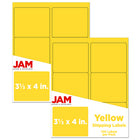 JAM Paper Étiquettes adresse pour le courrier, 4 x 3 1/3 po, jaune soleil Astrobright, 240 par paquet-9,6 oz