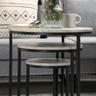 HOMCOM - Tables gigognes - gris - ensemble de 3-Matériau : MDF, acier 