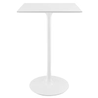 Modway - Lippa 28 po Carré Bois Bar Table, Blanc-Table de bar moderne