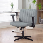 HOMCOM - Fauteuil de bureau large avec accoudoirs et base croisée - sans roulettes - gris-Hauteur du siège et des accoudoirs réglable, fonction de basculement douce pour un confort personnalisé 