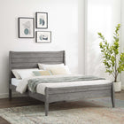 Modway - Georgia Bois Lit plateforme Queen, Gris-Assemblée requise