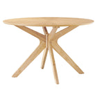 Modway - Crossroads Rond 47 po Bois Table à manger, Chêne-Table moderne du milieu du siècle