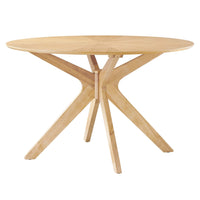 Modway - Crossroads Rond 47 po Bois Table à manger, Chêne-Table moderne du milieu du siècle