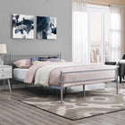Modway - Alina Quai Cadre de lit queen-lit, Gris-Cadre en acier robuste revêtu de poudre