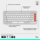 Logitech - Pop Icon ensemble clavier et souris Bluetooth - Blanc cassé-Atteignez rapidement ce qui vous intéresse avec la roulette Smartwheel de la souris POP Mouse: passez du suivi de haute précision au défilement rapide en un seul geste pour parcourir les documents et les pages Web en un tour de roulette
