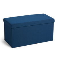 Poppin- Banc Boîte- Marine-Fabriqué en tissu polyester tissé bleu marine facile à nettoyer