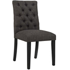 Modway - Duchess Tissu Chaise à manger Ensemble de 4 - Brown-Dossier boutonné luxueusement touffé