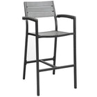 Modway - Maine Terrasse extérieure Tabouret de bar - Brun Gris-Tabouret de bar extérieur moderne
