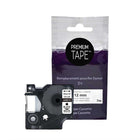 Premium Tape - Compatible avec Dymo 45013 - Noir sur Blanc - 12mm-Couleur: Noir / Blanc