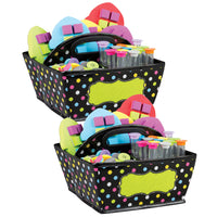 Teacher Created Resources - Chalkboard Brights Storage Caddy, 9 po x 9 po x 6 po , Pack de 2-Gardez les petits articles propres et prêts à partir