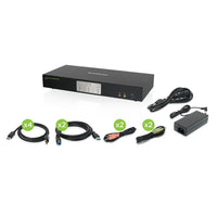 IOGEAR - Commutateur KVM DisplayPort 4K Dual View à 2 ports avec hub USB 3.0 et audio-Optimisez votre poste de travail multi-écrans haut de gamme avec une résolution vidéo supérieure