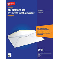 Staples - Enveloppes blanches de première qualité n° 10, 4 1/8 po x 9 1/2 p-N° 10 (4 1/8 po x 9 1/2 po)
