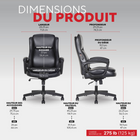 Staples - Fauteuil de bureau de massage - noir-Roulettes doubles pivotant sur 360° glissant facilement sur la plupart des tapis , non recommandées sur les planchers de bois franc et le carrelage