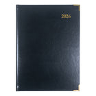 Brownline - 2026 Agenda hebdomadaire Executive - 10-3/4 po x 7-3/4 po - Couleurs assorties - Trilingue-Reliure cousue avec couverture flexible en cuir contrecollé
