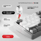 Cybeart - Akula 65 Clavier De Jeu Compact 65 Sans Fil Tri-Mode Rgb - Blanc-Interrogation ultra-rapide de 1 000 Hz avec une latence de 1 ms pour une saisie précise et sans décalage, que ce soit pour les jeux ou le travail