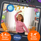 VTech - KidiZoom Camera Pix FX - Violette - Bilingue - Paquet de 4-Plus qu’un simple appareil photo, amusez-vous avec quatre jeux pour faire sauter des grenouilles, partir en mission en hors-bord, faire pousser des fleurs ou assembler un casse-tête photo