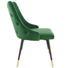 Modway - Adorn Touffe Performance Velvet Fauteuil d’appoint de salle à manger - Émeraude-Rembourrage en mousse dense