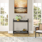 Hudson&Canal - Chariot-bar Cooper 33" de largeur - Bronze noirci-Caractéristiques assemblage facile