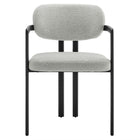 Modway - Elio Tonneau Tissu et métal Chaise à manger - Gris colombe noire-9