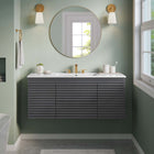 Modway - Render Fixation murale de 48" Vanette de salle de bain - Gris blanc-MDF et panneau de particules