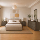 Manhattan Comfort - Clive 72" Commode double à 6 tiroirs style mid-century modern - Noyer brun et or-10