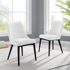 Modway - Viscount Tissu Fauteuil d’appoint de salle à manger Ensemble de 2 - Blanc-Rembourrage en mousse dense