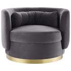 Modway - Relish Performance Velvet Chaise pivotante - Gris or-Rembourrage en mousse dense