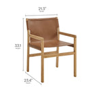 Modway - Sonora Cuir Chaise à manger - Chestnut Tan-Siège et dossier en cuir