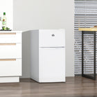 HOMCOM - Mini-réfrigérateur 3,2 pi³ avec congélateur et portes réversibles - blanc-Refroidit rapidement et silencieusement grâce à un compresseur à faible consommation d'énergie 