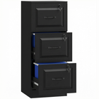HOMCOM - Classeur vertical à 3 tiroirs avec serrure - noir-Le design compact maximise le rangement tout en économisant de l’espace précieux 