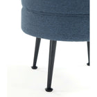 Manhattan Comfort - Bailey pouf rembourré en mélange de polyester style milieu du siècle 18,11" - bleu avec pieds noirs - lot de 2-Pieds élégants en acier inoxydable doré évasés