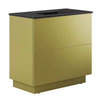 Modway - Quantum 36" Vanette de salle de bain - Or noir-Vanité de salle de bain moderne