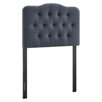 Modway - Annabel Mélange de lin premium Tête de lit jumelée, Denim-Sellerie premium en mélange de lin
